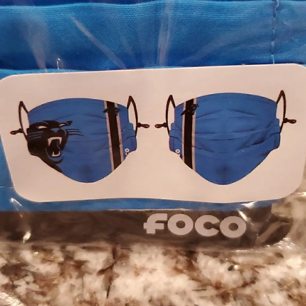 NFL FOCO Carolina Panthers FaceMask one set of 2 masks